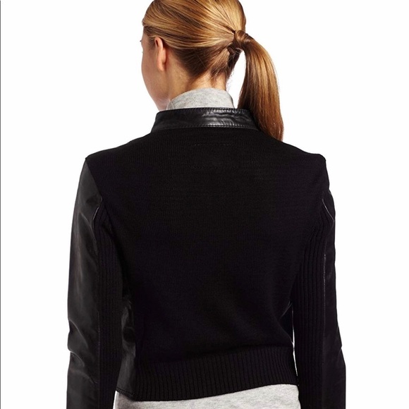 BCBGMAXAZRIA Women's Leather Bomber Jacket Sz XS - Picture 3 of 8